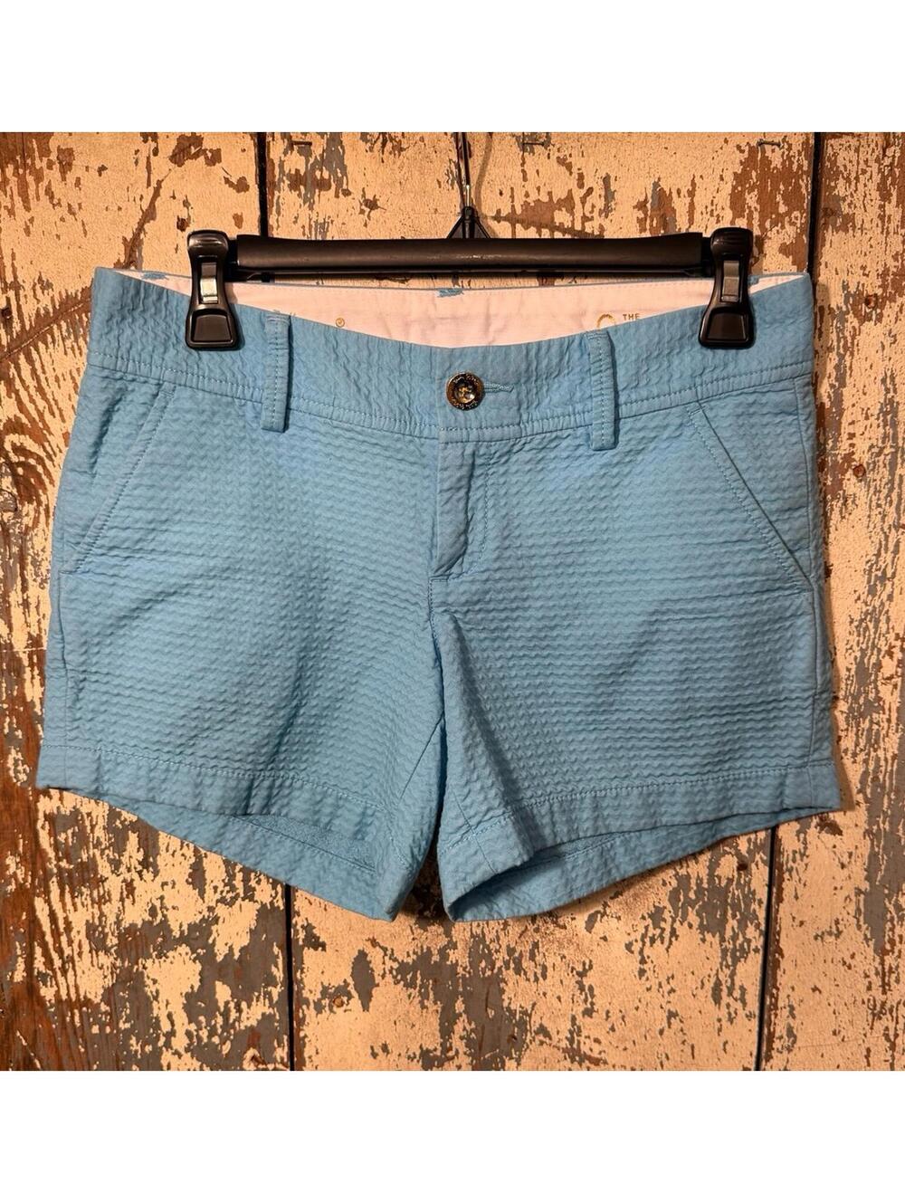 Lilly Pulitzer Callahan shorts in light seaspray blue wave jacquard size 0